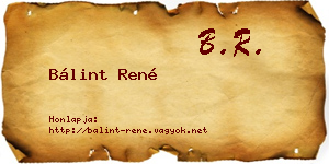 Bálint René névjegykártya
