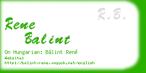 rene balint business card